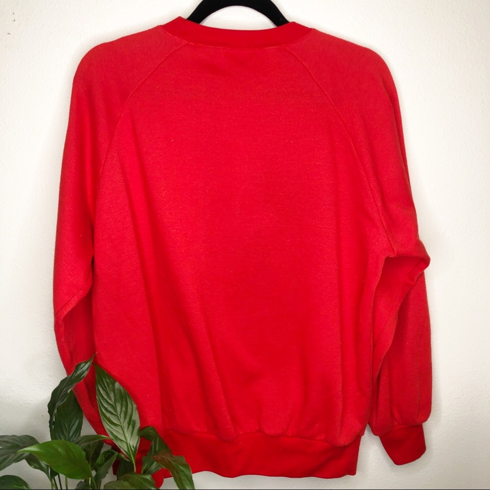 L Vintage Mickey Mouse San Francisco Red Sweater 80s - Picture 2 of 2